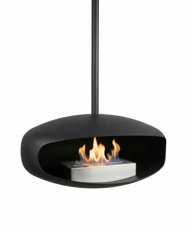 Cheminée moderne suspendue Noire UFO-60