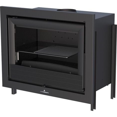 Insert cheminée ventilé canalisable 12 kW, Foyer en fonte, Pour bûches jusqu'à 50 cm